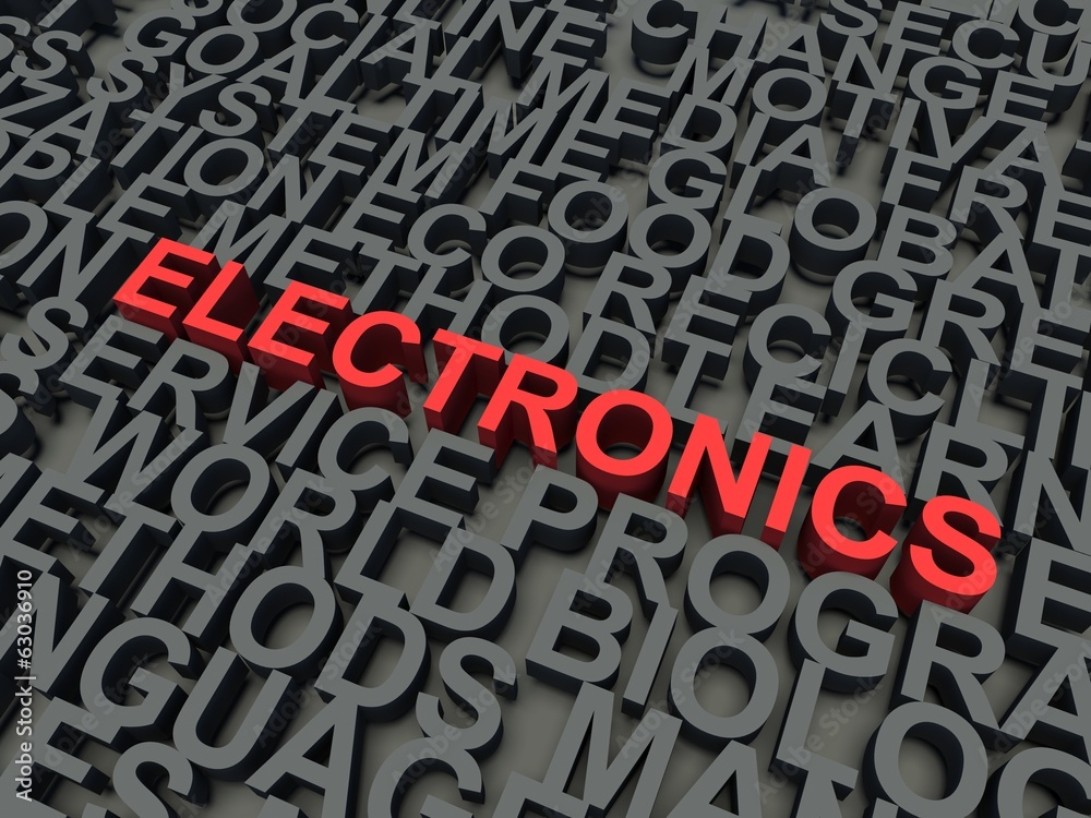 Word Electronics in red. Keyword concept. Word Electronics in red. Keyword concept.
