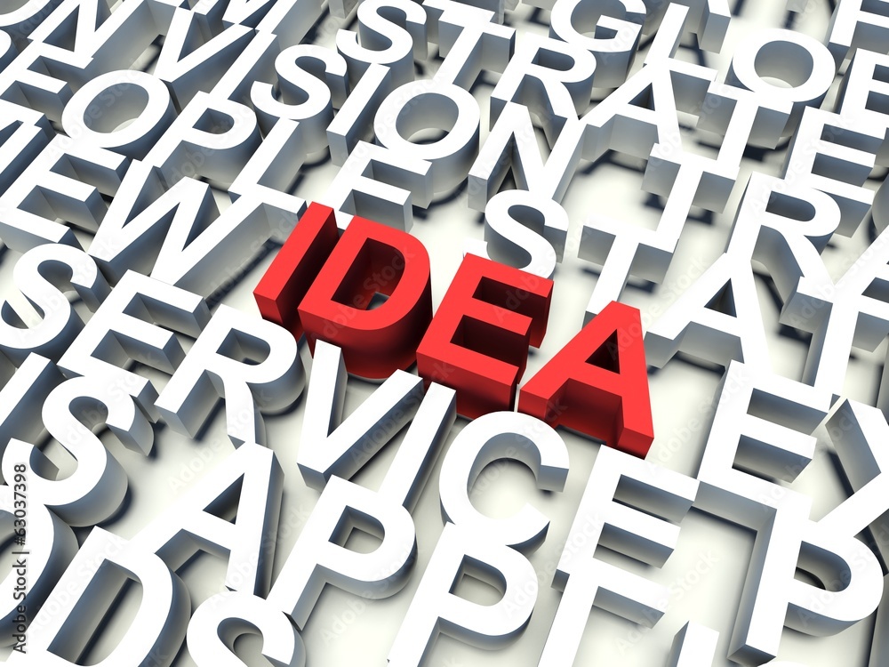 Word Idea in red. Keyword concept. Word Idea in red. Keyword concept.