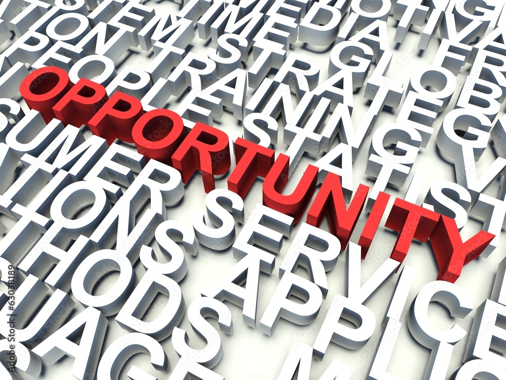 Word Opportunity in red. Keyword concept. Word Opportunity in red. Keyword concept.