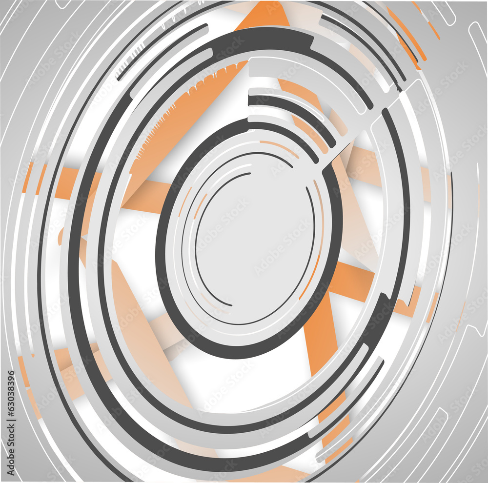 Obraz premium Abstract technology circles background, dynamic illustration.