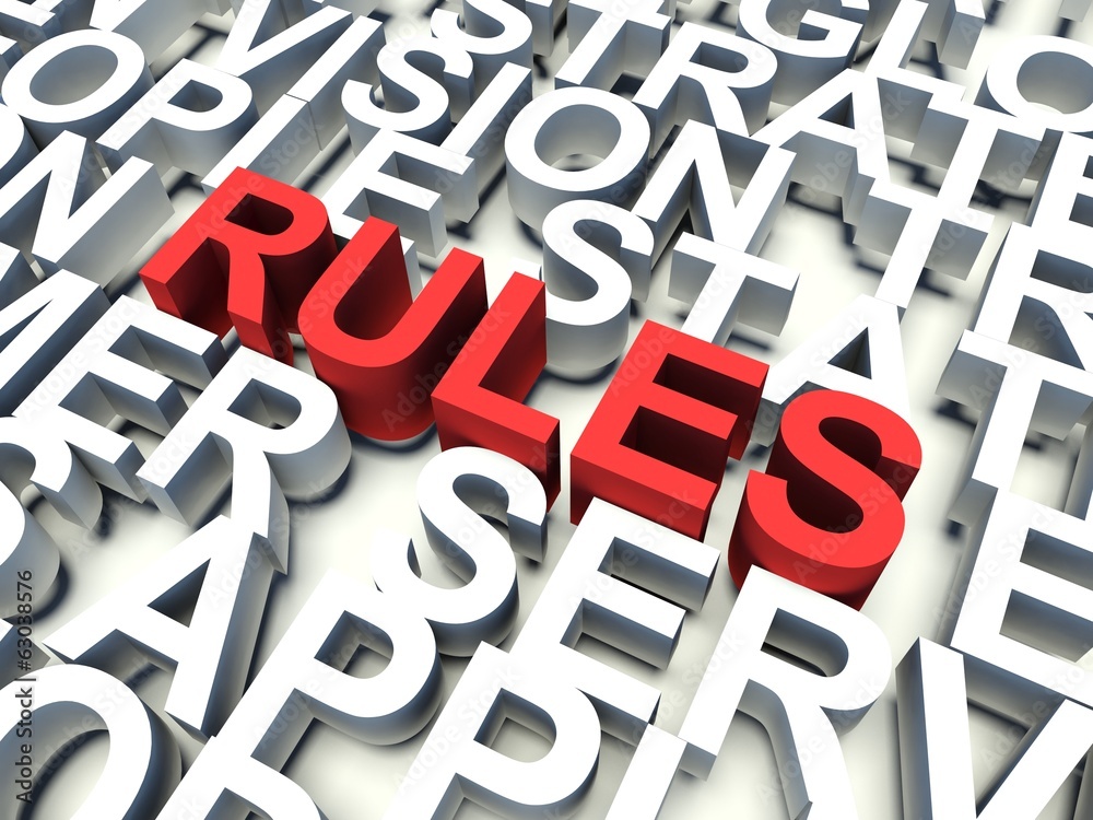 Word Rules in red. Keyword concept.