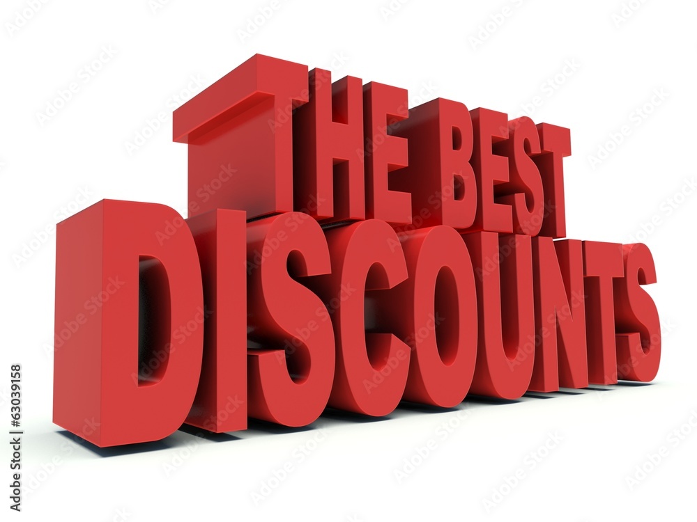Advertising words The best discounts. 3d render Advertising words The best discounts. 3d render