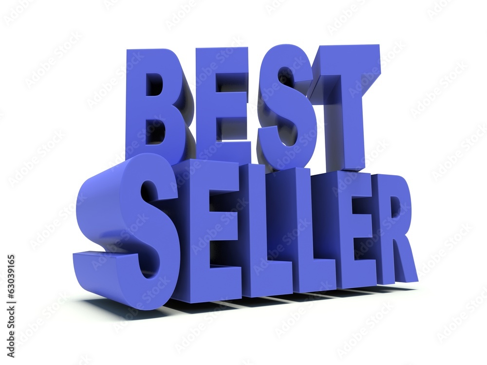 Advertising words Best seller in blue. 3d render Advertising words Best seller in blue. 3d render