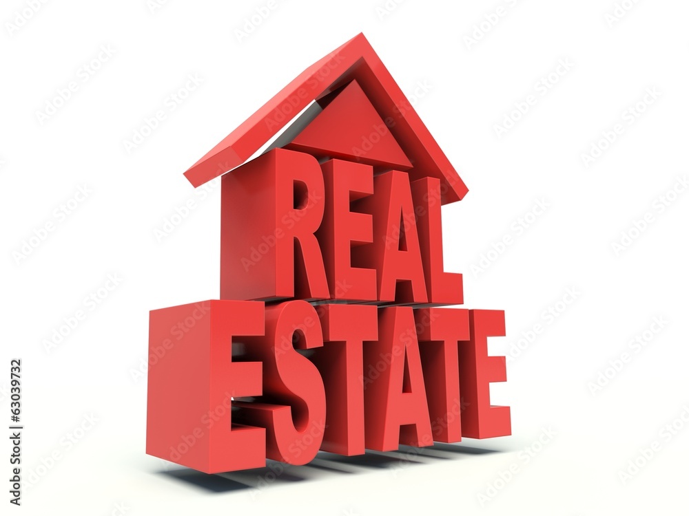 Real Estate symbol. 3d render Real Estate symbol. 3d render
