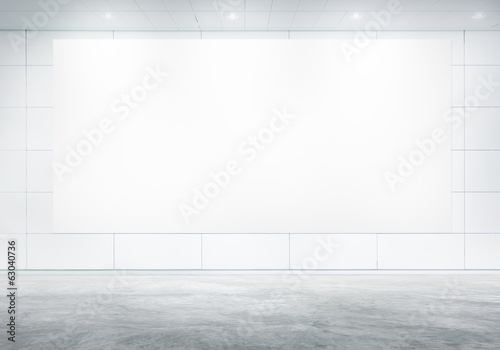 Blank White Billboard In A Board Room