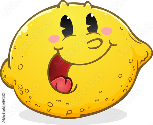 Smiling Retro Lemon Cartoon Character