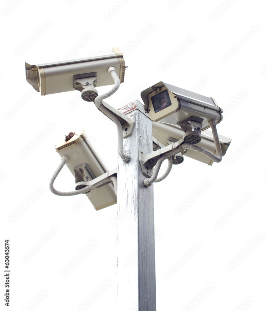 Four outside security cameras cover multiple angles.