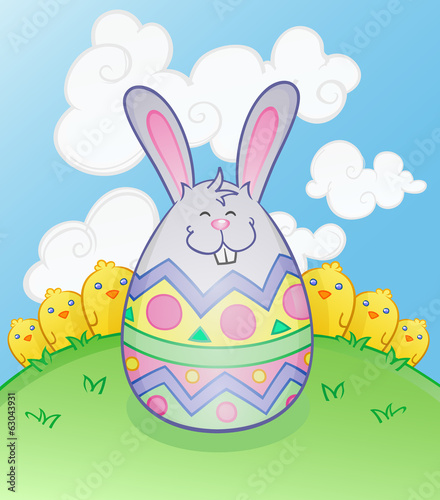 Easter Bunny Egg Cartoon Character
