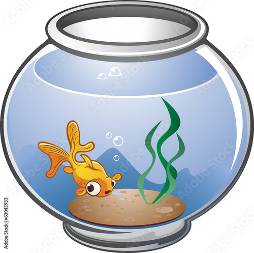 Cartoon Gold Fish In A Bowl Cartoon Character