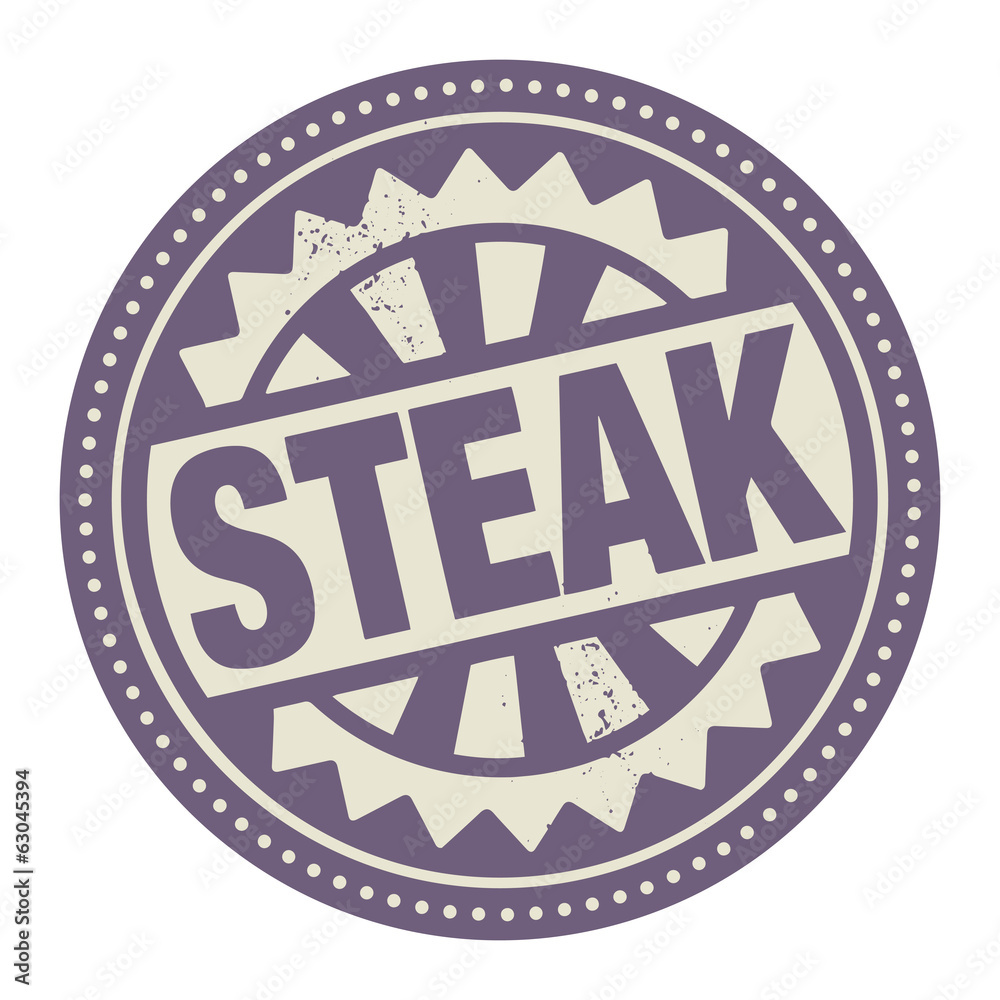 Fototapeta premium Abstract stamp or label with the text Steak written inside
