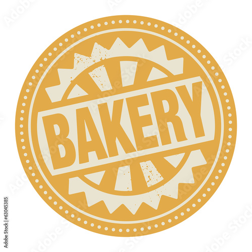 Abstract stamp or label with the text Bakery written inside