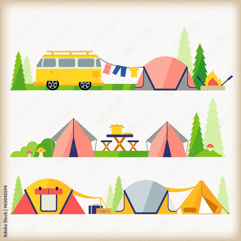 vector of camping