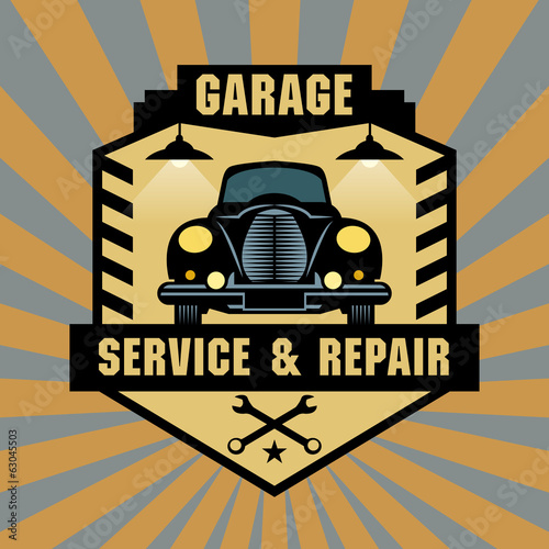 Vintage Garage sign, vector illustration