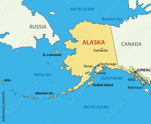 Alaska - vector map photo