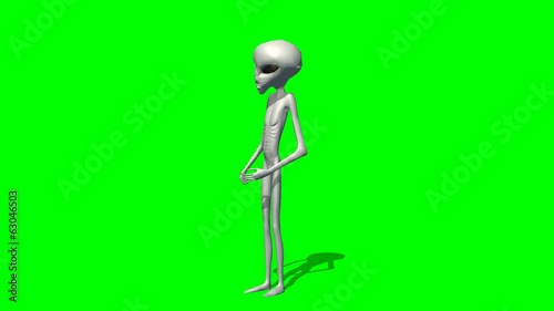 Alien talking -  green screen
