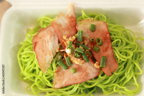 Chinese Style BBQ Pork with Egg Noodle