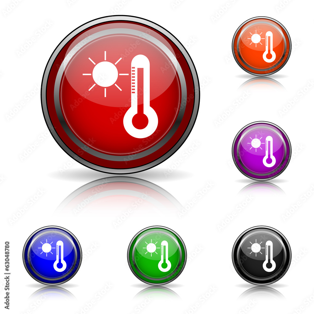 Sun and thermometer icon Sun and thermometer icon