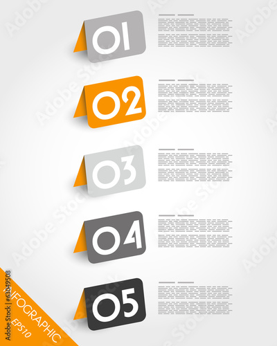 orange origami oblique rounded standing stickers