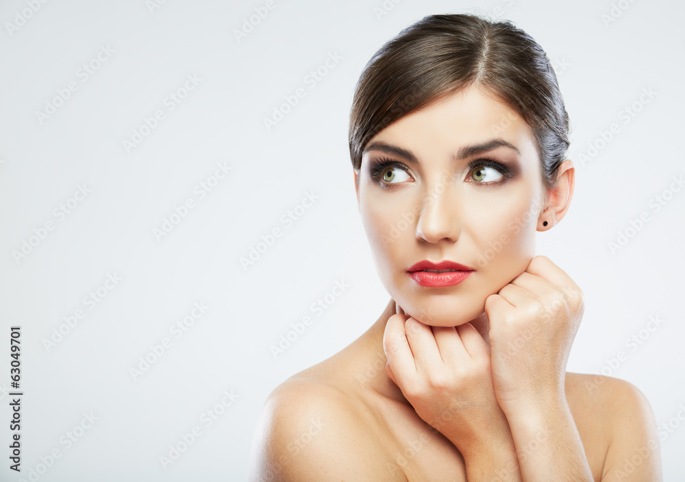 Woman beauty portrait. isolated on white. Woman beauty portrait. isolated on white.