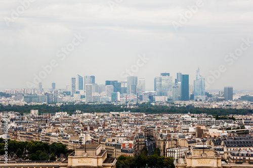 Paris skyline with La Defense business district in background