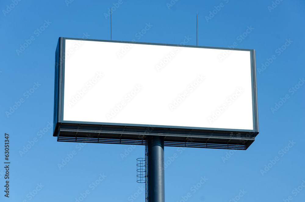 Blank billboard ready for new advertisement and blue sky Blank billboard ready for new advertisement and blue sky