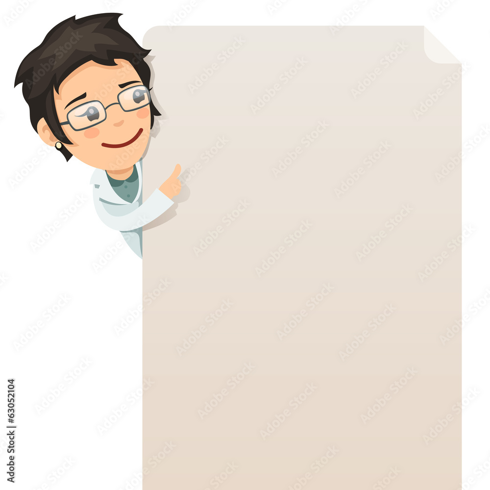 Doctor looking at blank poster. Clipping paths included. Doctor looking at blank poster. Clipping paths included.