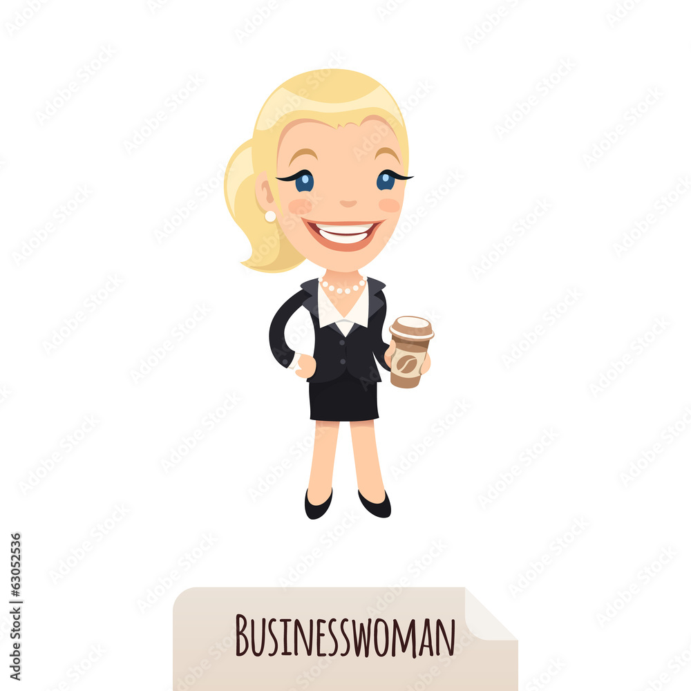 Businesswoman with cofee. Clipping paths included. Businesswoman with cofee. Clipping paths included.