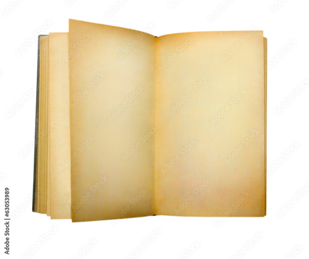 Old book open islated on white Old book open islated on white