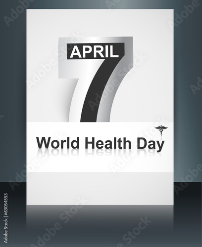 Beautiful Brochure 7 April text world health day caduceus medica