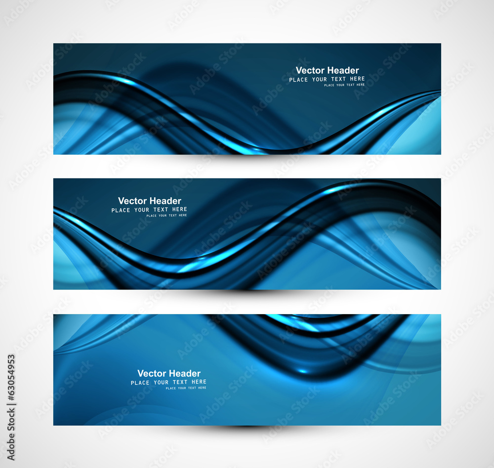 Beautiful business header blue shiny stylish wave design vector Beautiful business header blue shiny stylish wave design vector