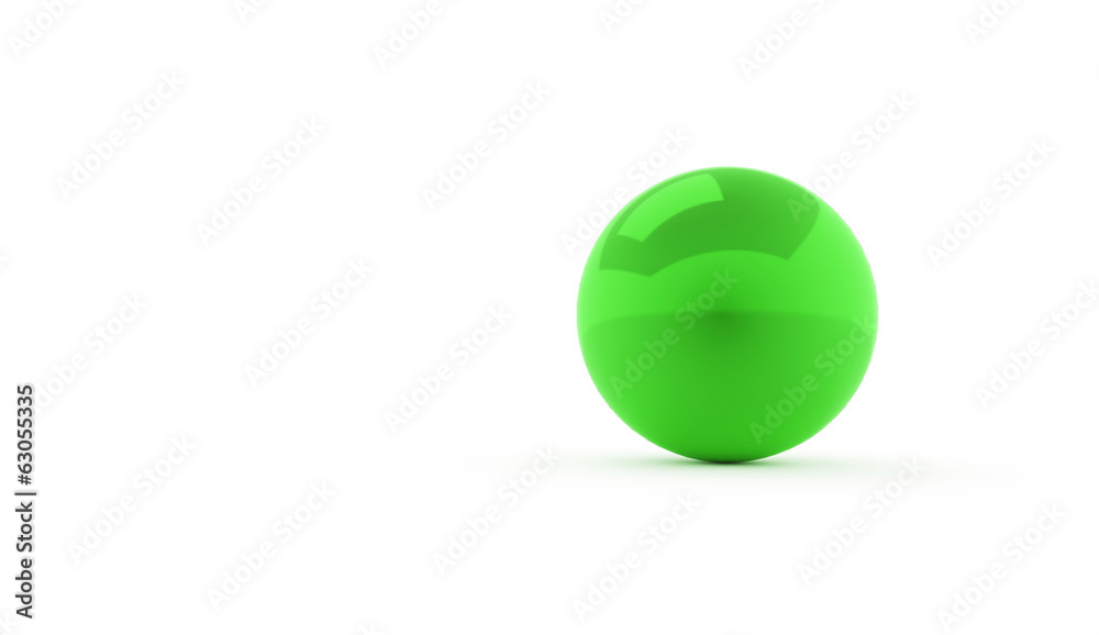 Single green sphere rendered isolated Single green sphere rendered isolated