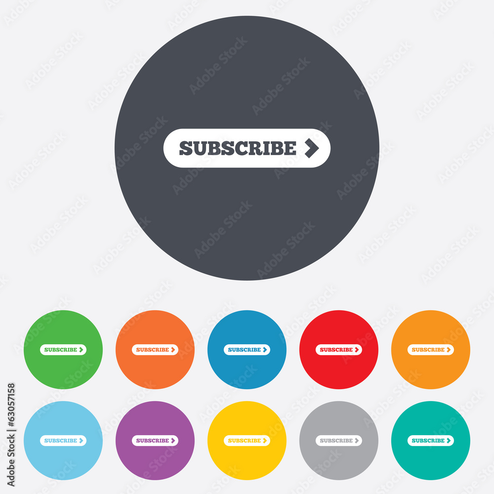 Subscribe with arrow sign icon. Membership symbol Subscribe with arrow sign icon. Membership symbol