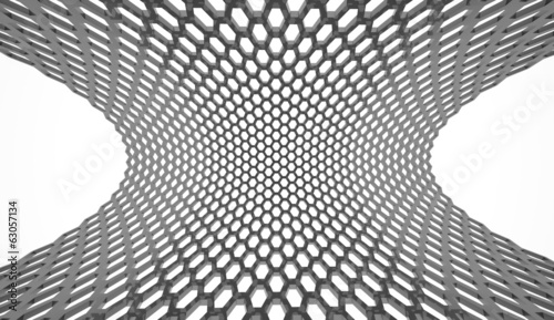 Black hexagonal mesh rendered