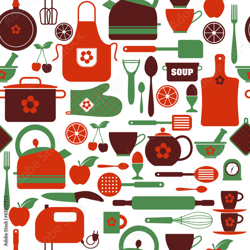 Kitchen seamless pattern.