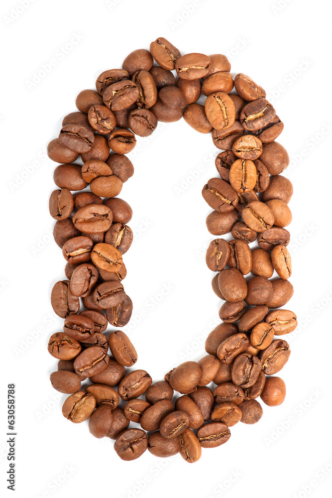 Number from coffee beans Number from coffee beans