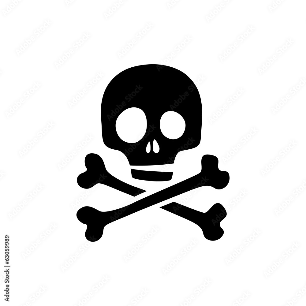 Skull icon isolated.