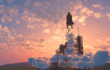 Crédence de cuisine Nasa Lancement spectaculaire fusée vers cosmos  © Kovalenko I