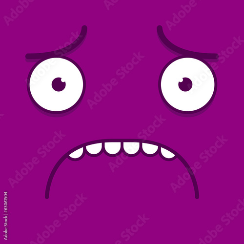 A Vector Cute Cartoon Purple Sad Face
