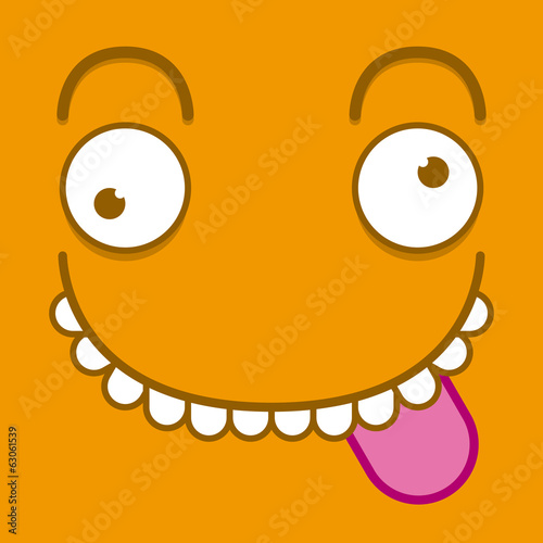 A Vector Cute Cartoon Orange Face With Tongue Out