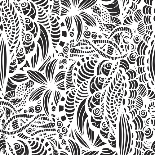 Hand-drawn seamless pattern may be used as background