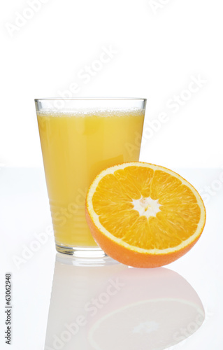 Orange Juice in glass with fruit