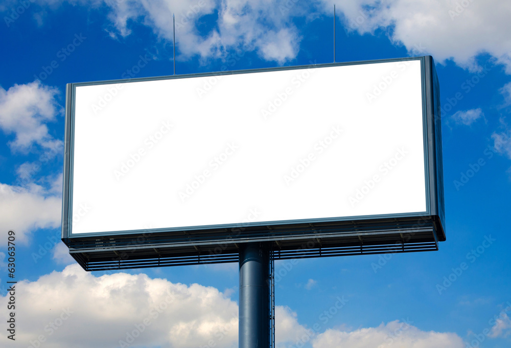 Blank billboard ready for new advertisement and blue sky Blank billboard ready for new advertisement and blue sky