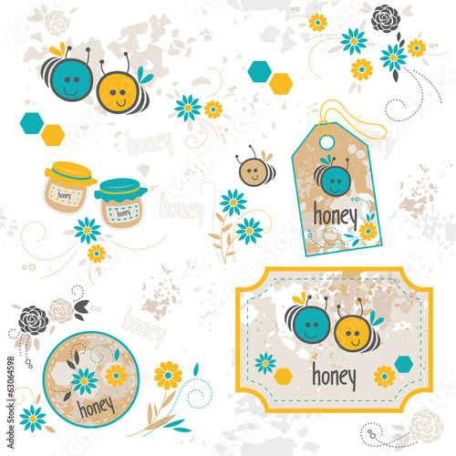 bee, set of illustrations