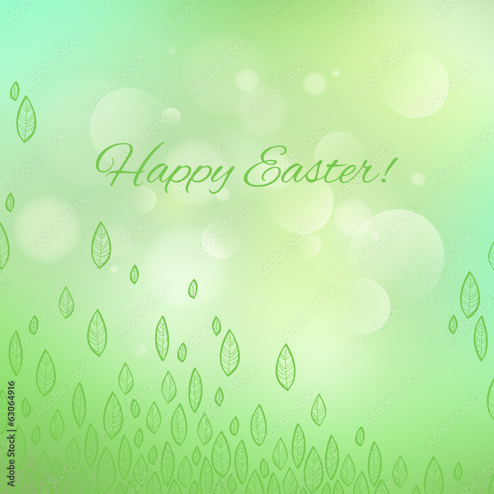 Light fresh background with green leaves.