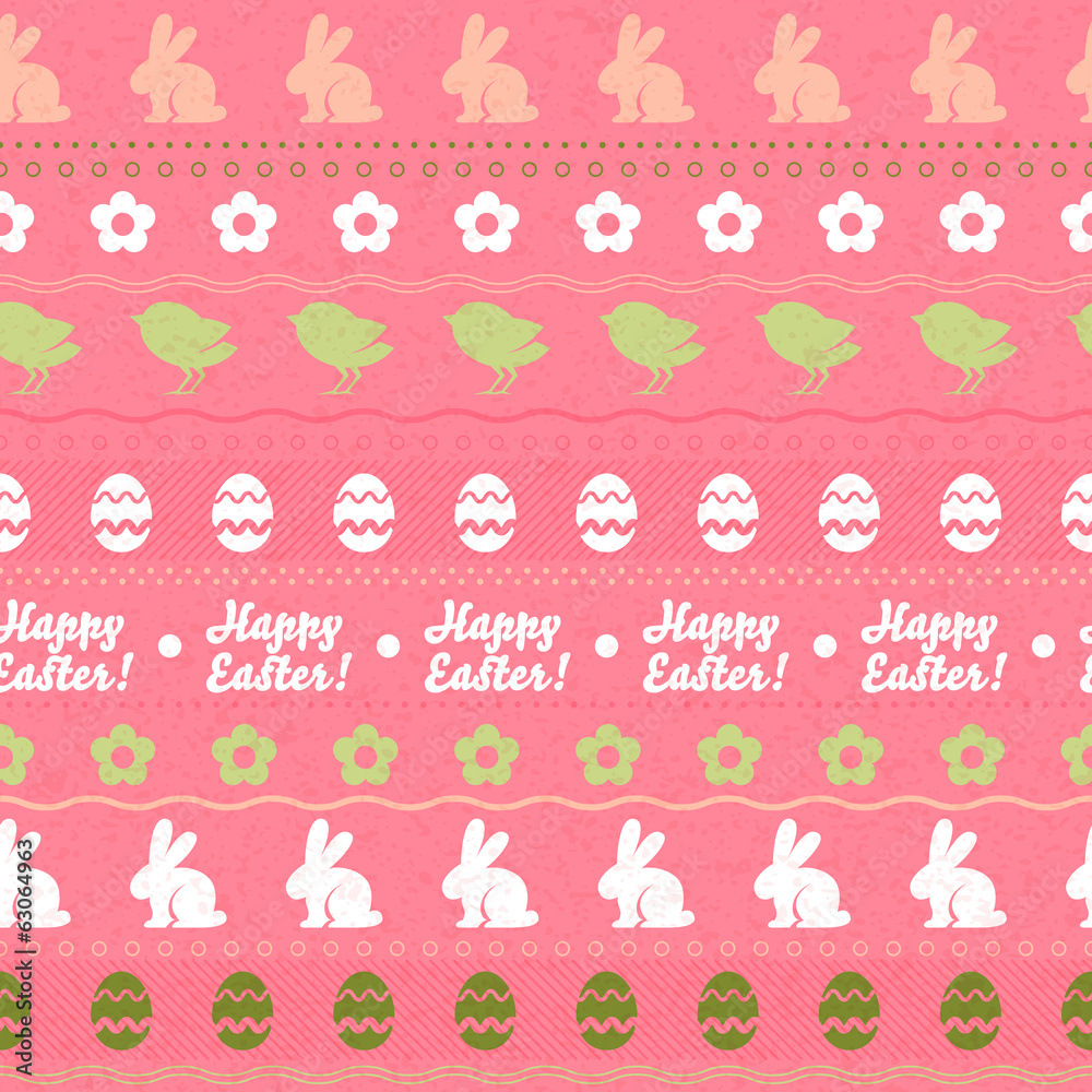 Seamless easter pattern with symbols - red color Seamless easter pattern with symbols - red color