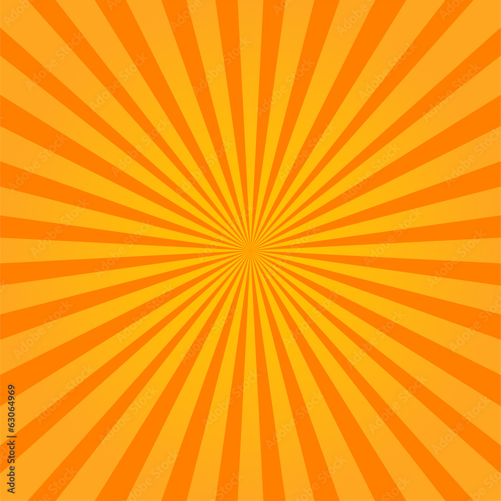 Colorful orange ray sunburst style abstract background