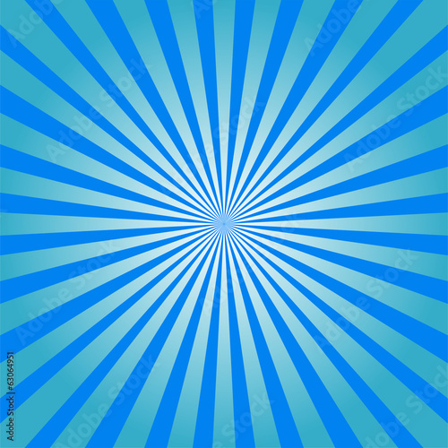 Colorful blue ray sunburst style abstract background