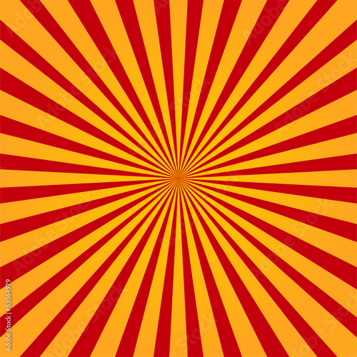 Colorful yellow and red ray sunburst style abstract background