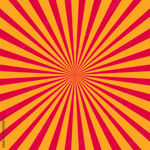 Colorful yellow and red ray sunburst style abstract background
