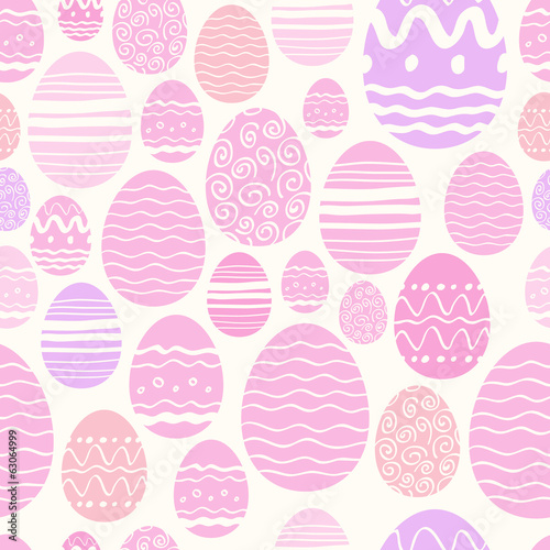 Seamless random easter eggs pattern in pink color.